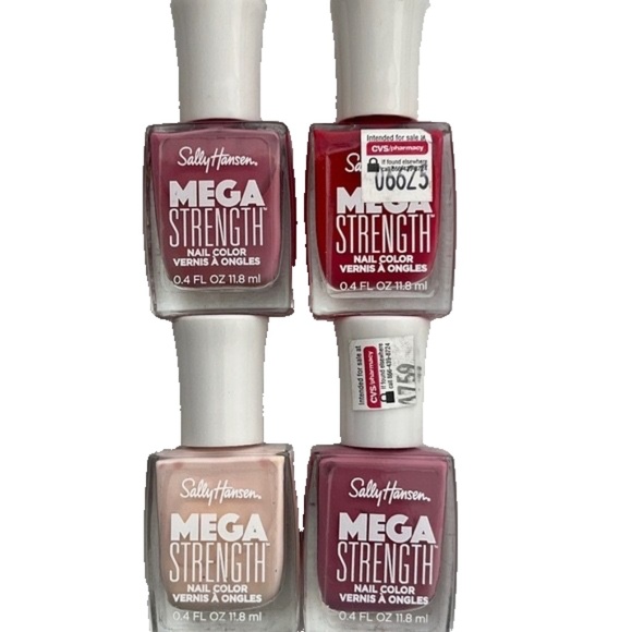 New Sally Hansen Mega Strength Nail Polish Bundle 022/030/040/053 - Picture 1 of 15